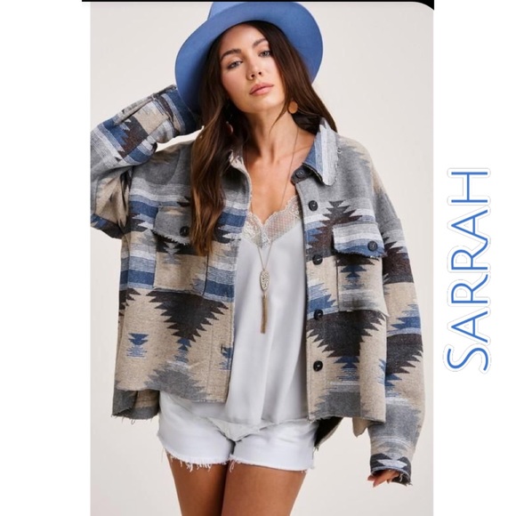 Last 1  L then sold out New Bohemian Aztec Southwest Sedona High Low Jacket - Picture 3 of 12